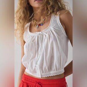 NWOT Urban Outfitters Clover Lace Trim Cropped Tank Top